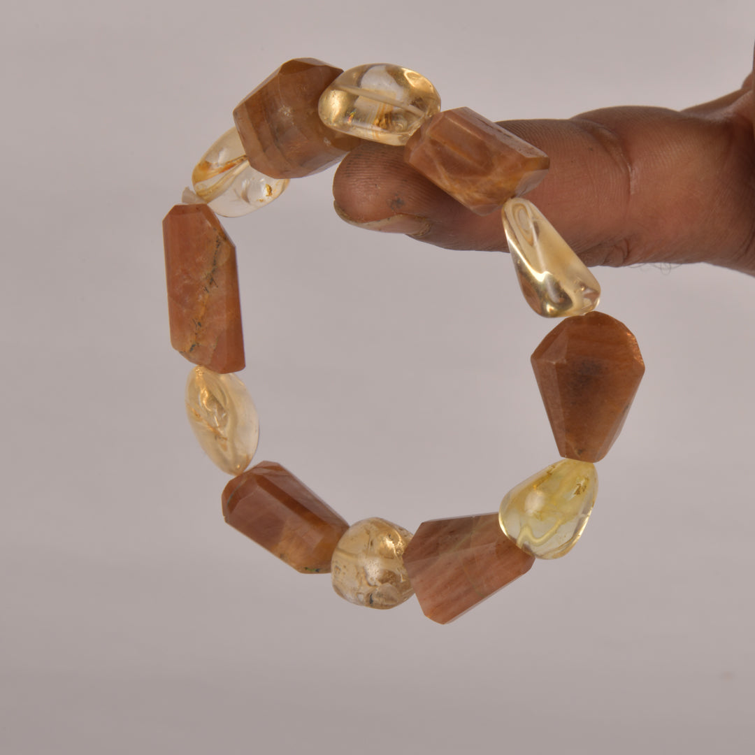 Real Unbridled Joy, successful business , clarity , love , fame & success Crystal and Stone Combination Bracelet Jewellery