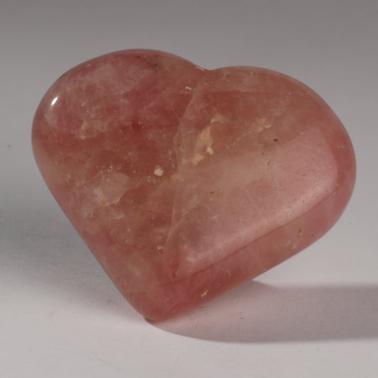 Real Rose Quartz Heart Crystal Palm Stone