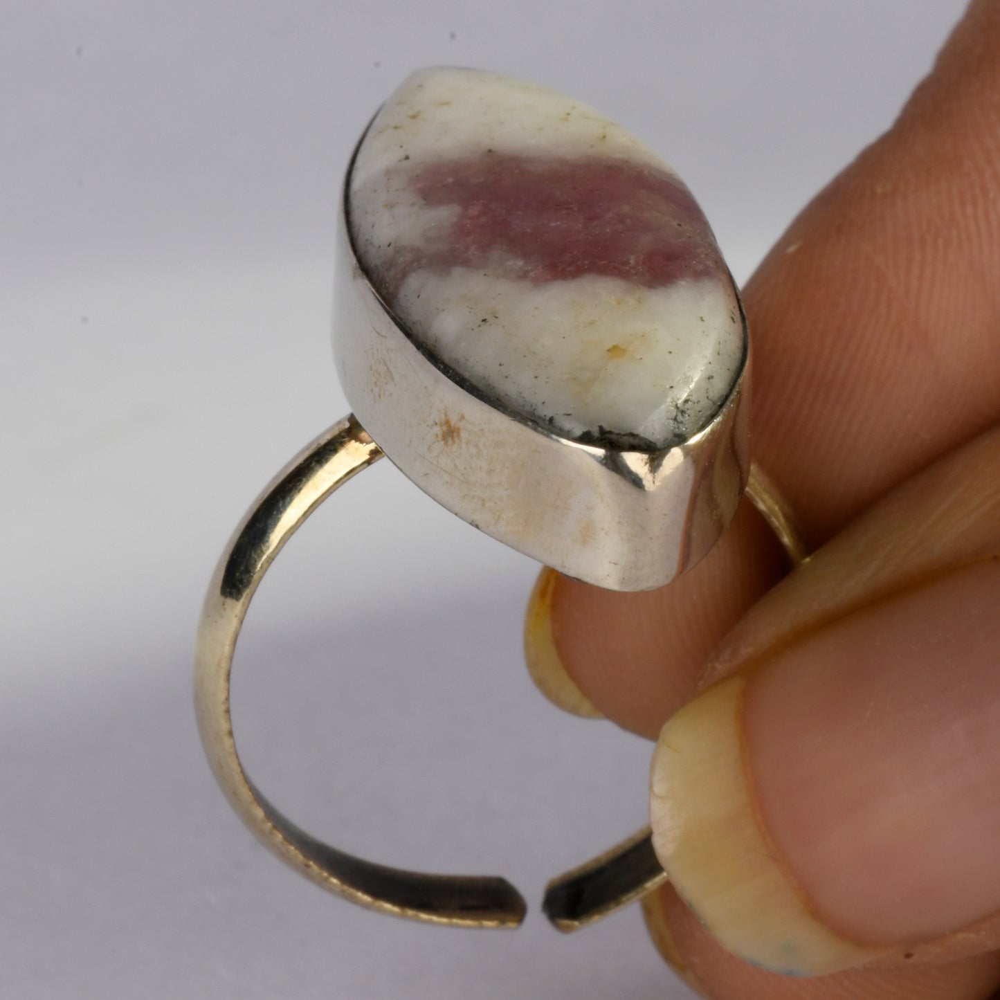 Real Peach Moonstone Crystal and Stone Ring Jewellery