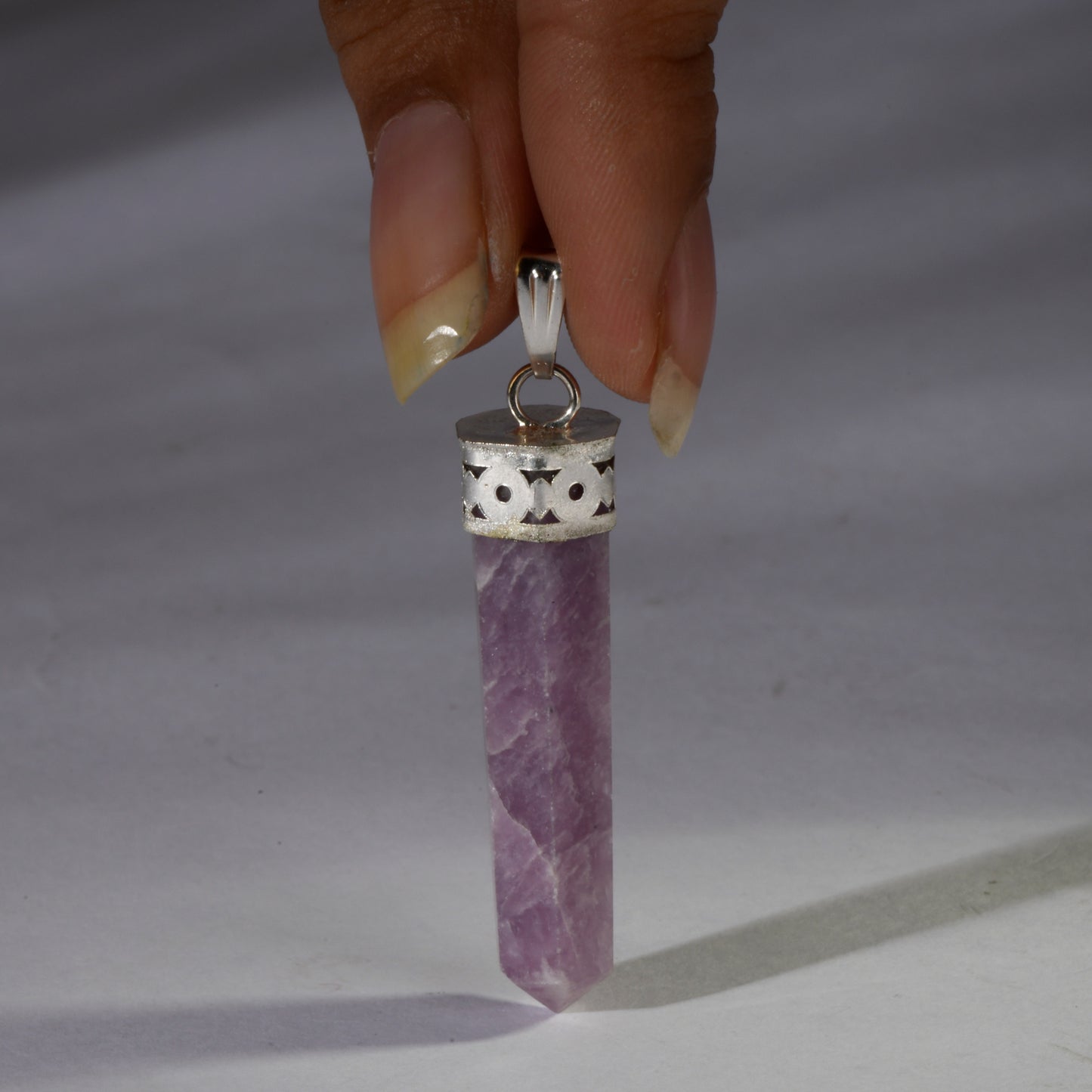 Real Lepidolite Crystal and Stone Necklace Point Pendant Jewellery