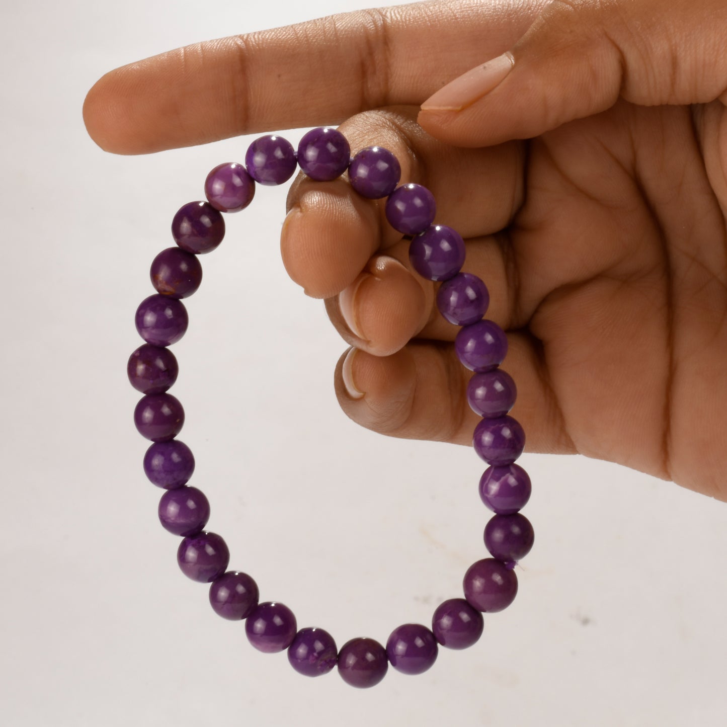 Real Phosphosiderite Crystal and Stone Bead Bracelet Jewellery 8mm