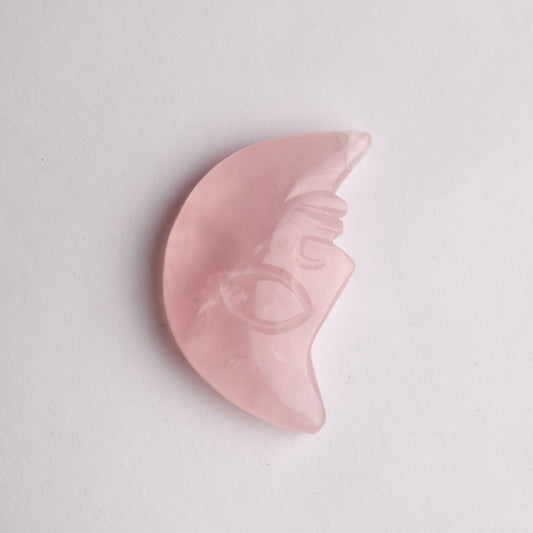 Rose Quartz Crystal In Half Moon Shape