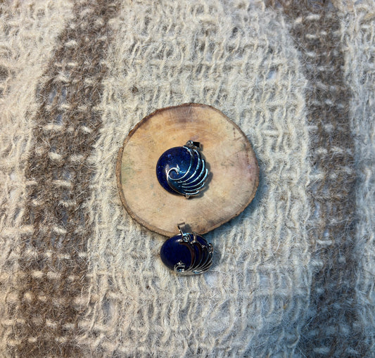 Lapis Lazuli crystal peacock necklace for Throat Chakra healing and self-expression