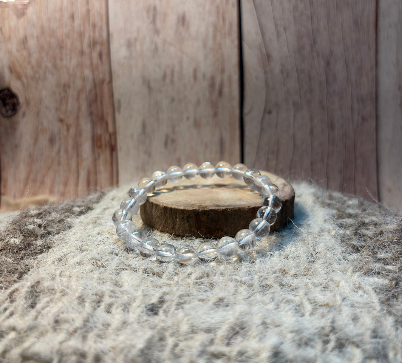 Clear Quartz healing bracelet for meditation, manifestation, and spiritual growth