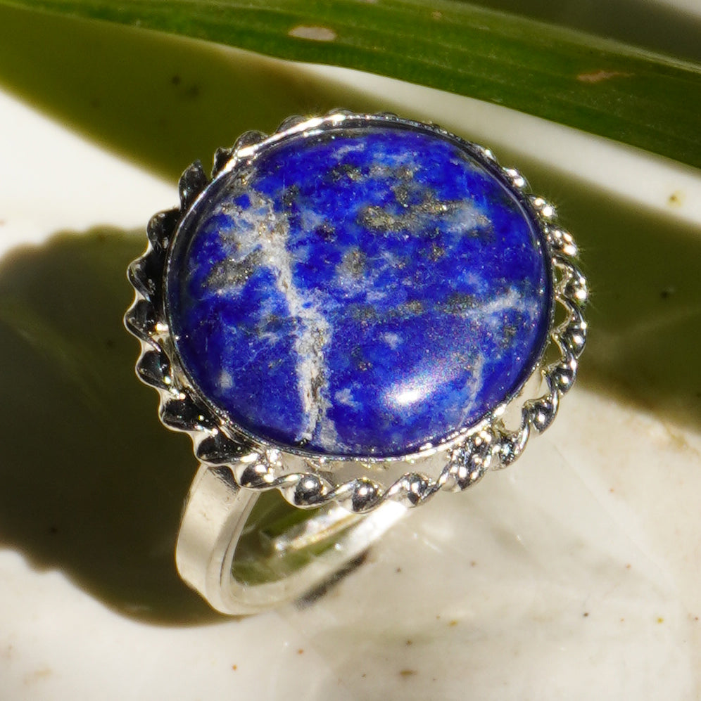 Real Lapis Lazuli Crystal Ring