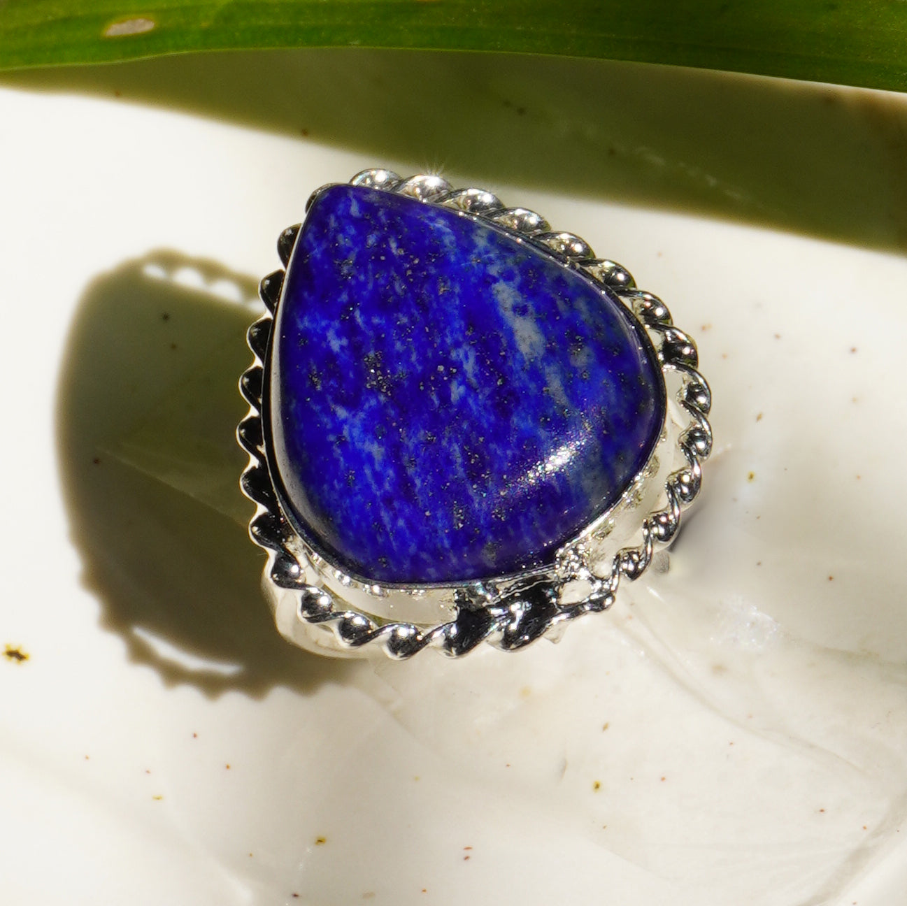 Real Lapis Lazuli Crystal Ring