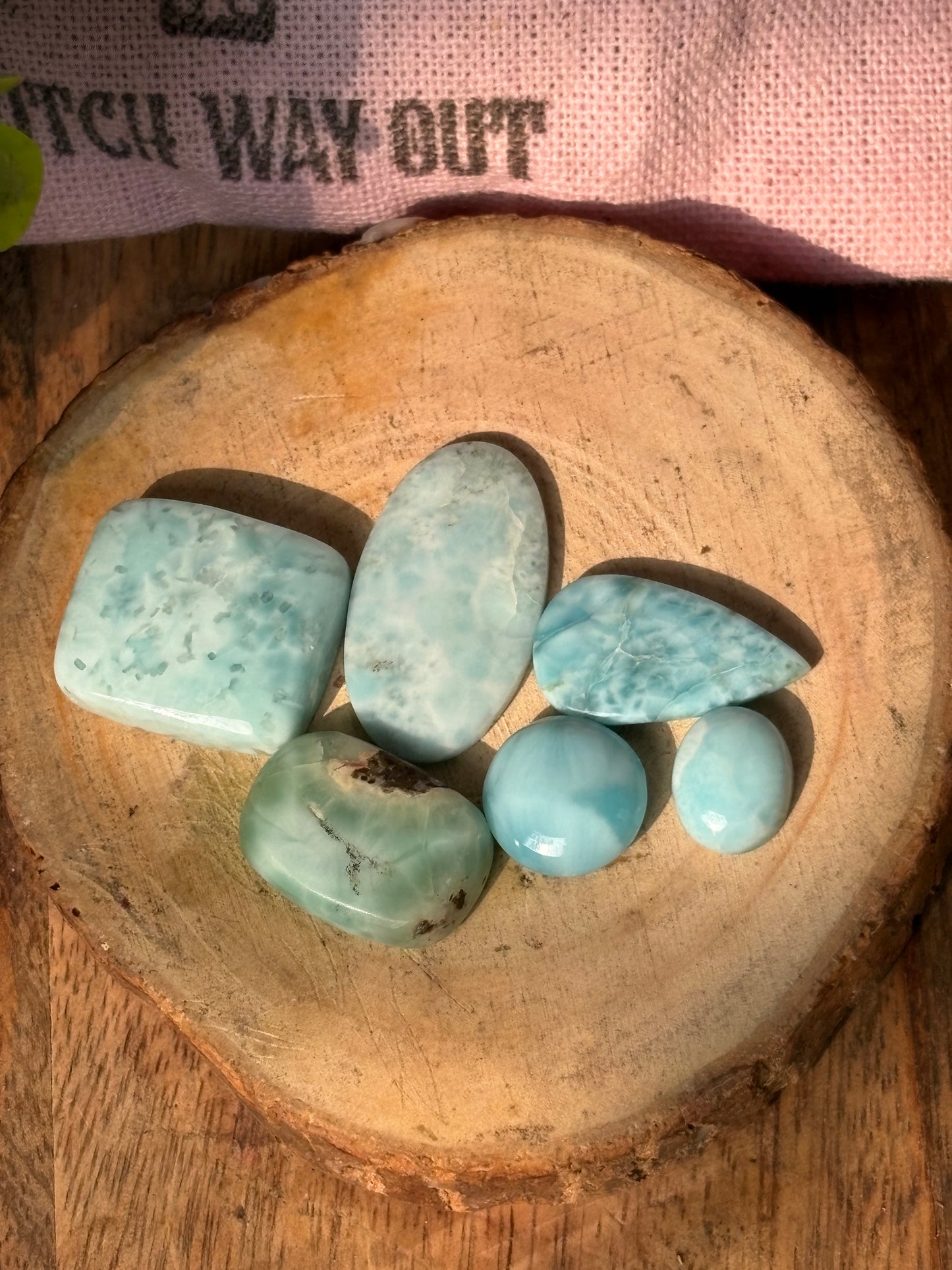 Larimar crystal cabochons for jewelry making and ocean inspired crafts