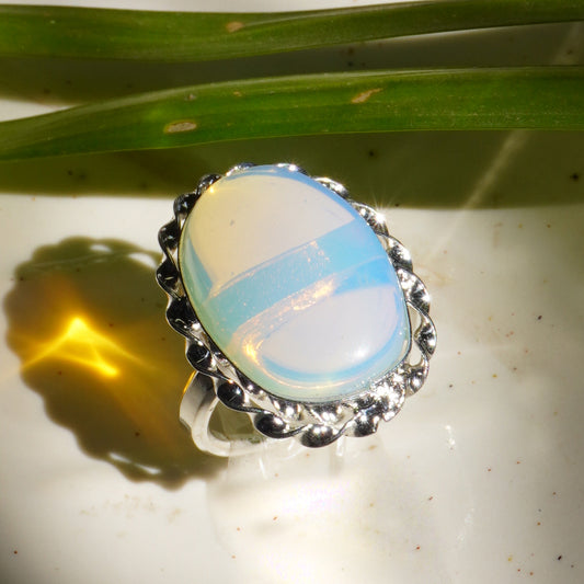 Real Opalite Crystal Ring