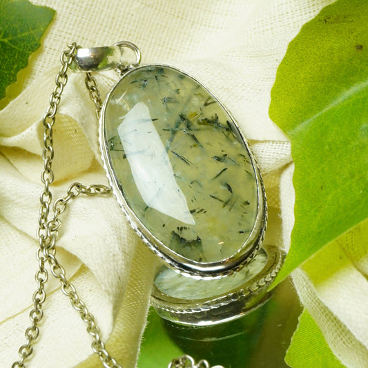 Real Prehnite Crystal Fancy Pendant