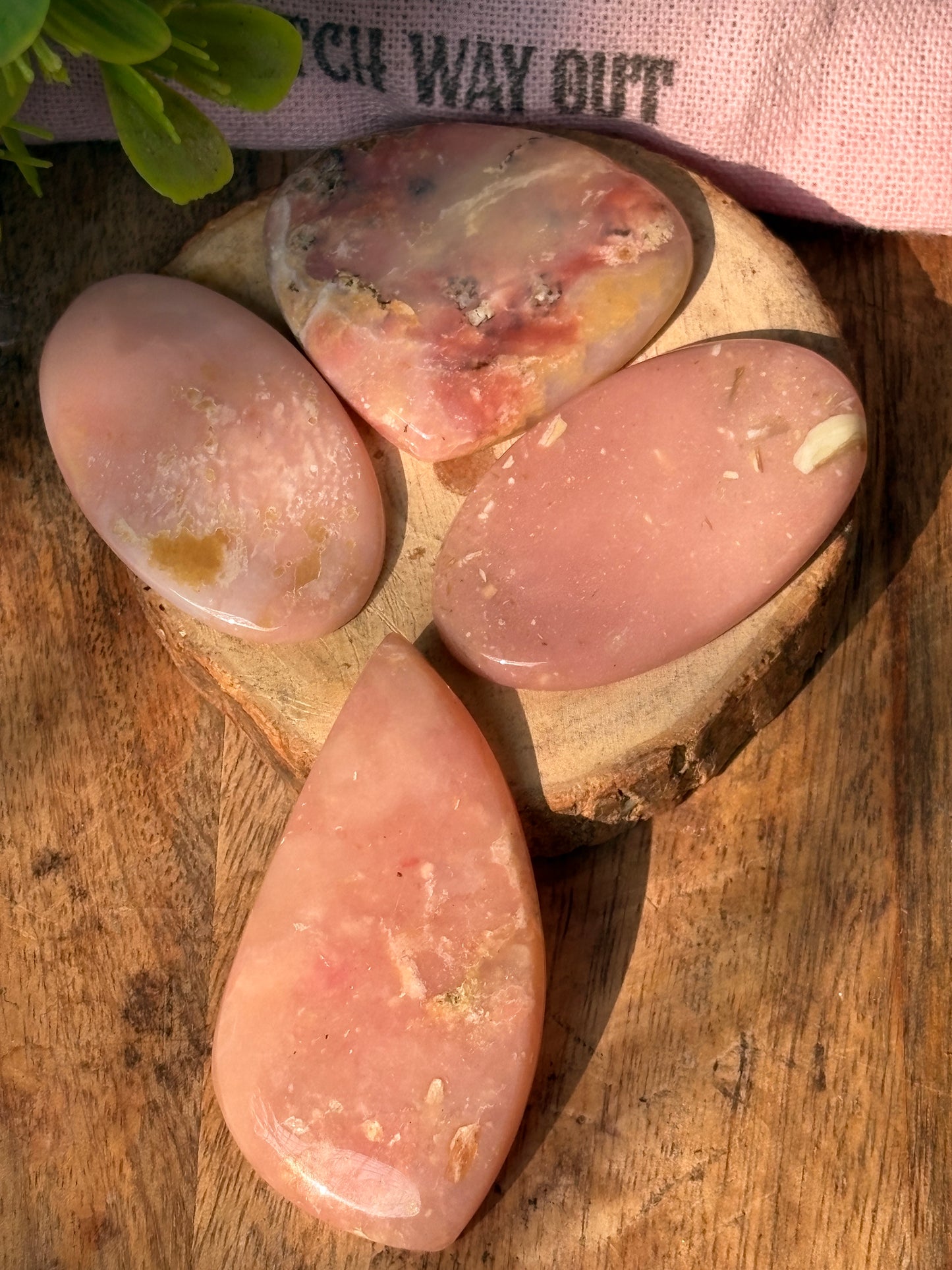 Pink Opal Crystal Cabochons