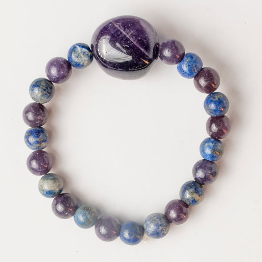 Spiritual Awareness, Psychic Healing And Protection, Self Empowerment Crystal And Stone Combination Bracelet Jewellery