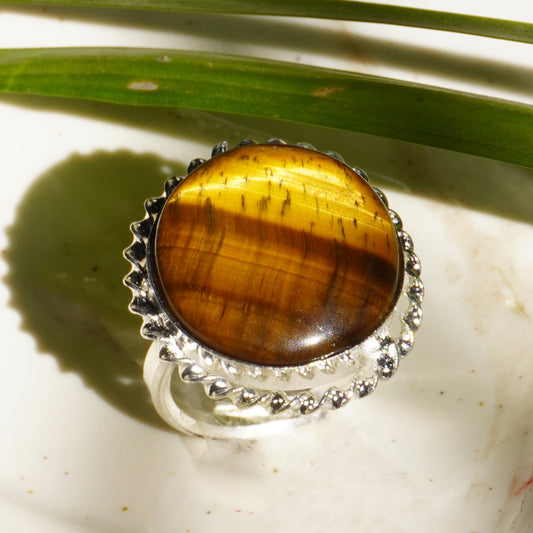 Real Tiger's Eye Crystal Ring