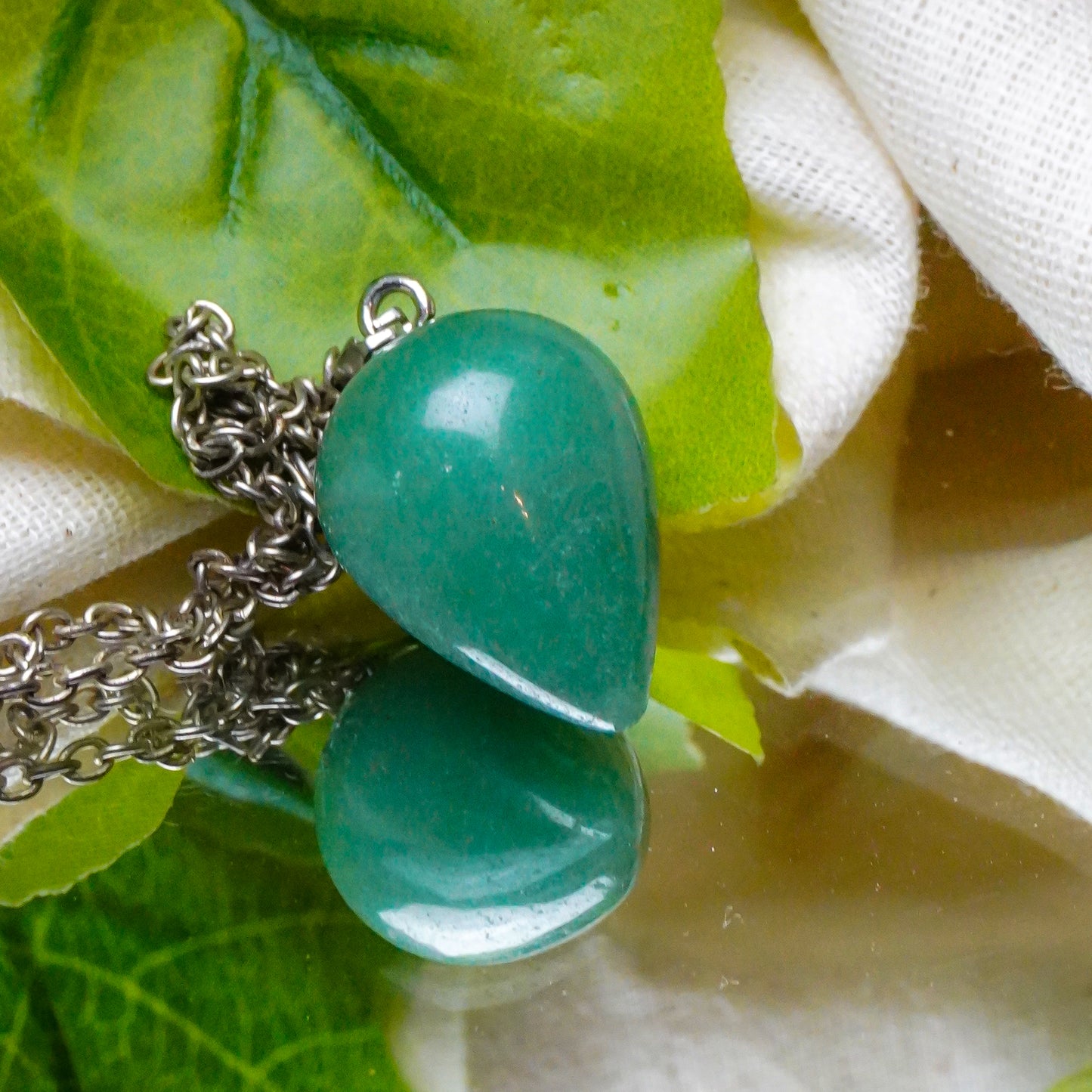 Real Green Aventurine Crystal Drop Pendant
