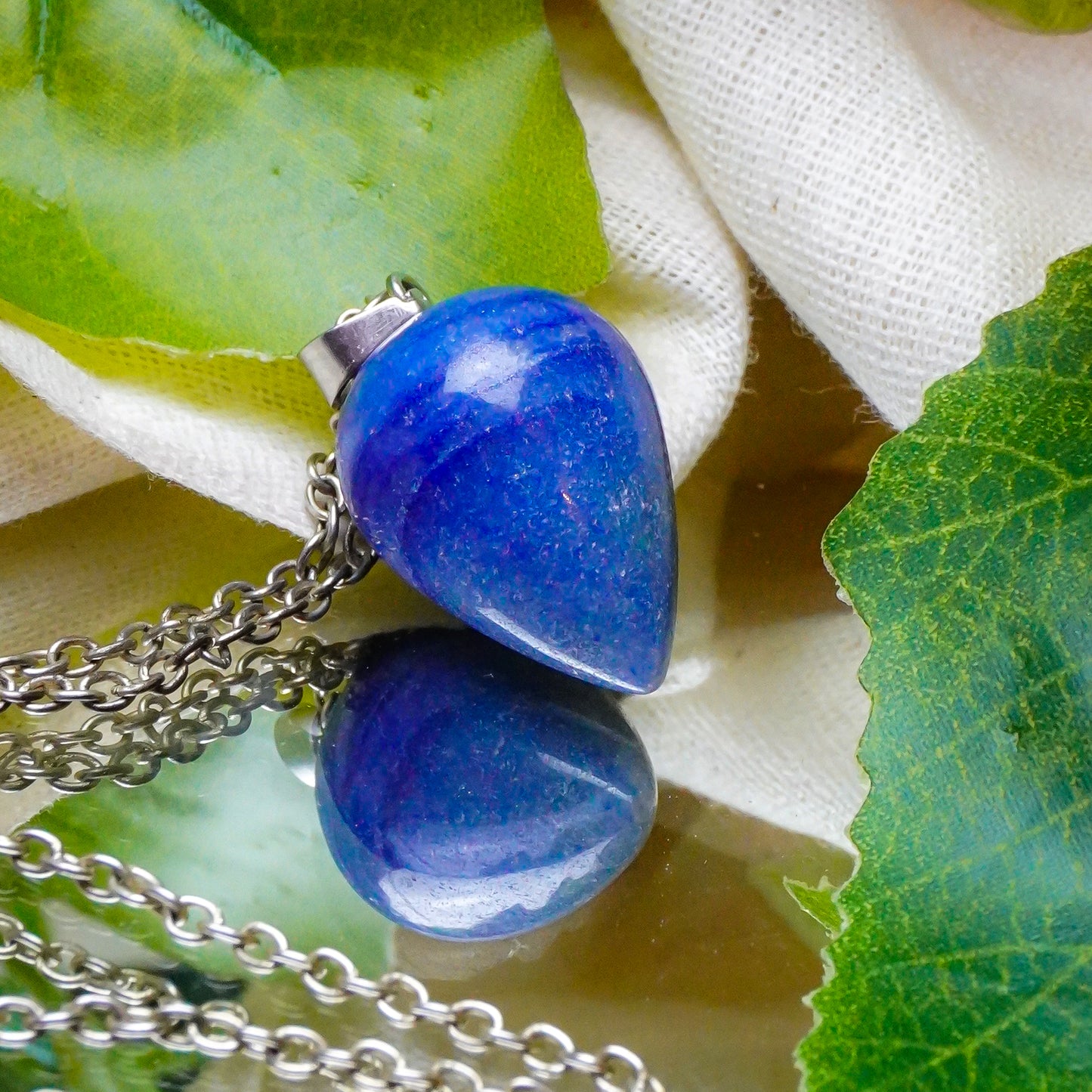 Real Blue Aventurine Crystal Drop Pendant