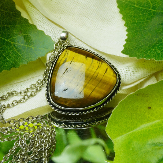 Real Tiger's Eye Crystal Fancy Pendant