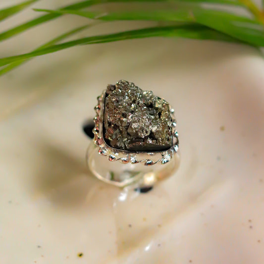 Pyrite Crystal Ring