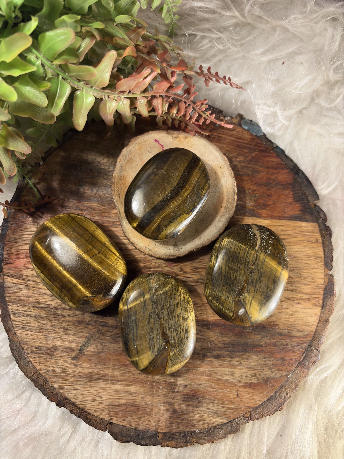 Tiger’s Eye palm stone crystal