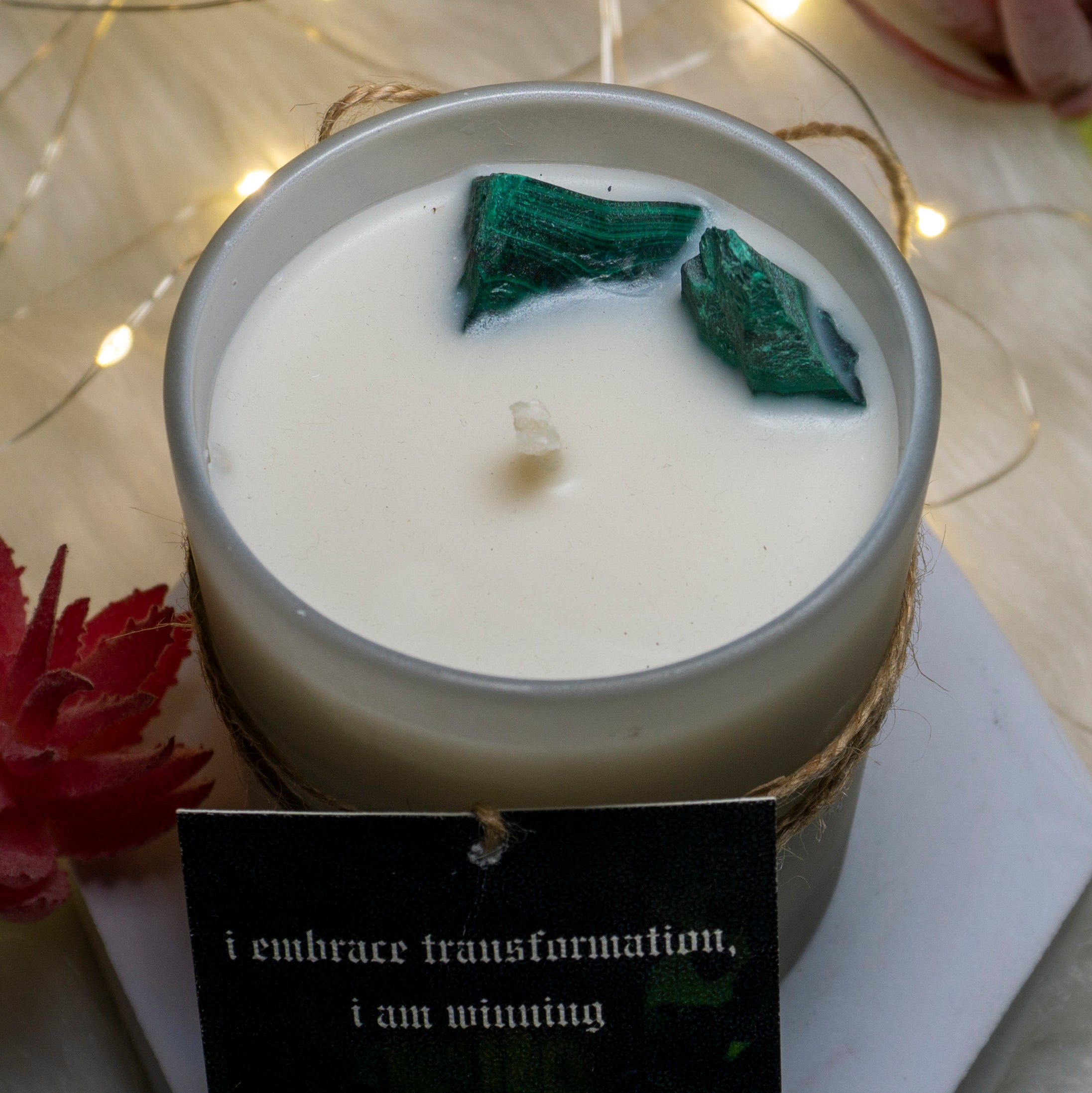 Malachite Transformation Ritual Candle with Green Apple – Witch Way Out IN