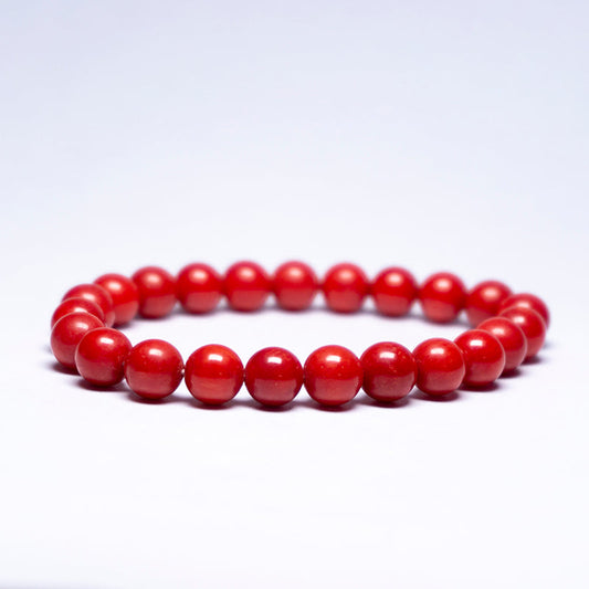Red Coral Taiwan Crystal Bead Bracelet