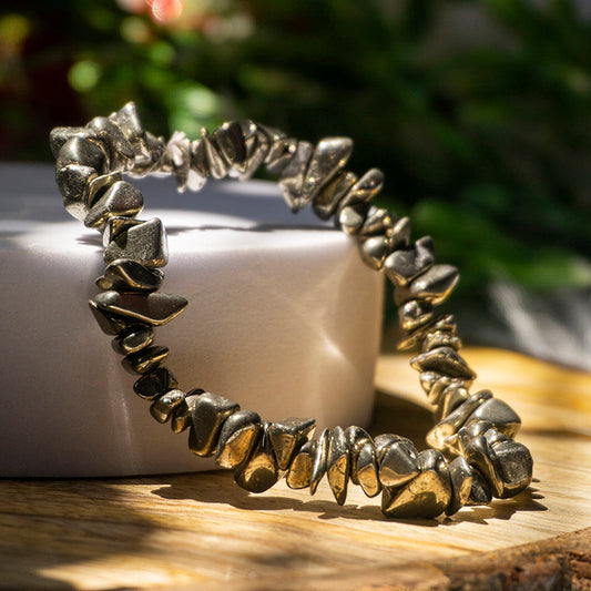 Pyrite Crystal Chip Bracelet