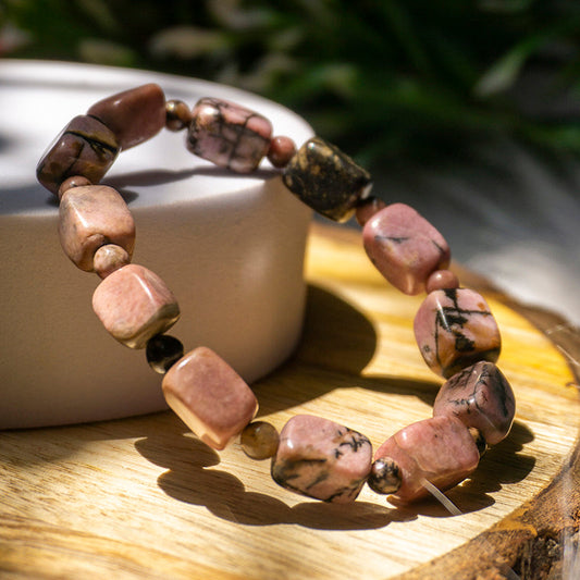 Rhodonite Crystal Fancy Bracelet