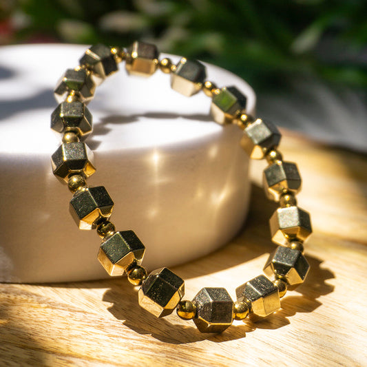 Golden Hematite Crystal Fancy Bracelet