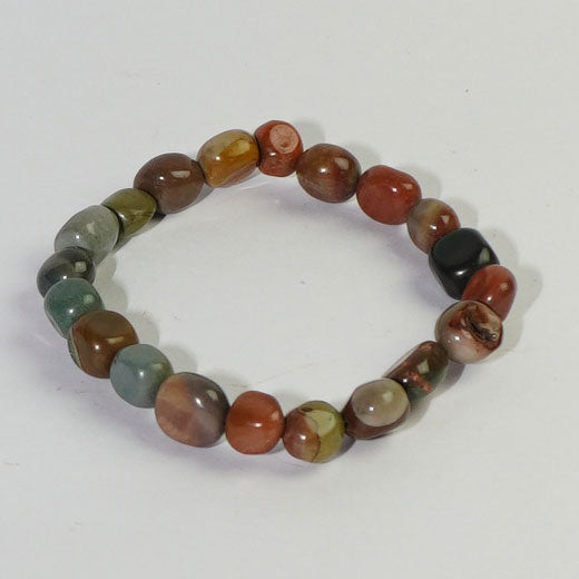 Real Pastel Polychrome Jasper Crystal Tumble Bracelet