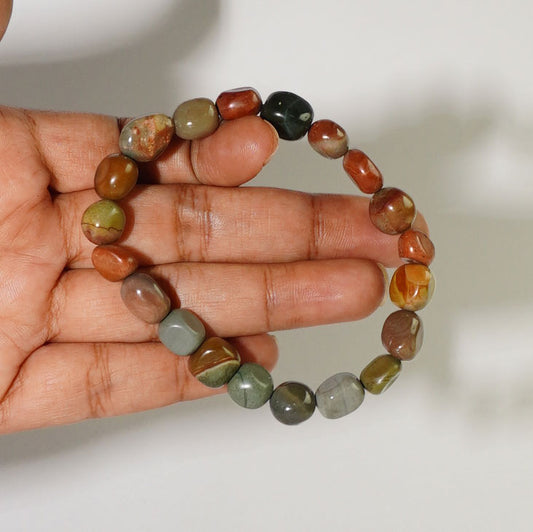 Real Pastel Polychrome Jasper Crystal Tumble Bracelet