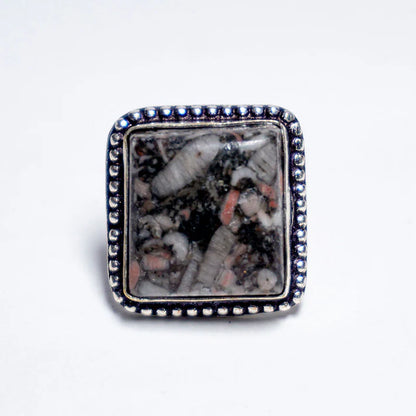 Leopard Skin Jasper Crystal Ring
