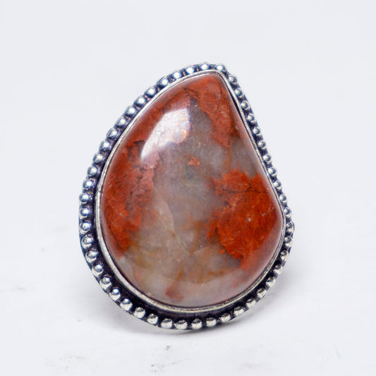Crazy Lace Agate Crystal Ring