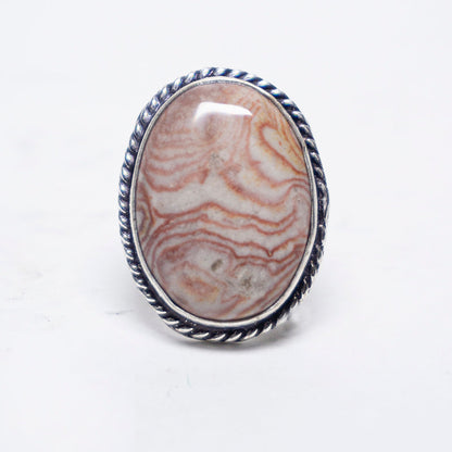 Crazy Lace Agate Crystal Ring