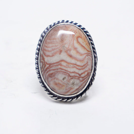 Crazy Lace Agate Crystal Ring