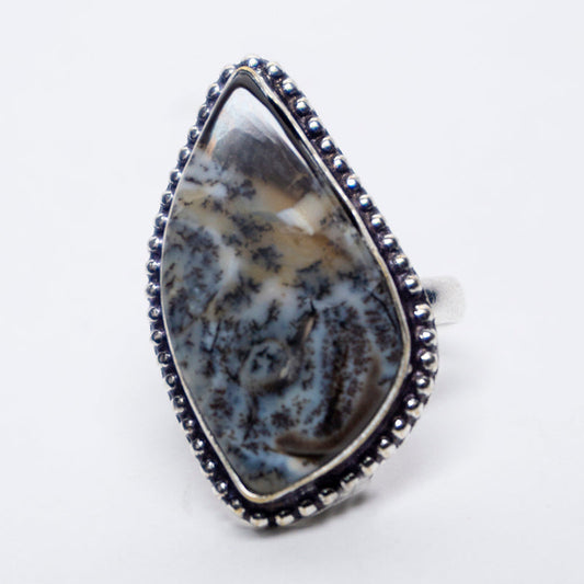 Dendritic Agate Crystal Ring