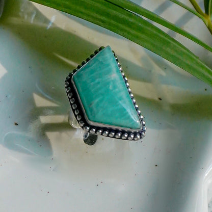 Natural Amazonite Gemstone Ring by Witch Way Out