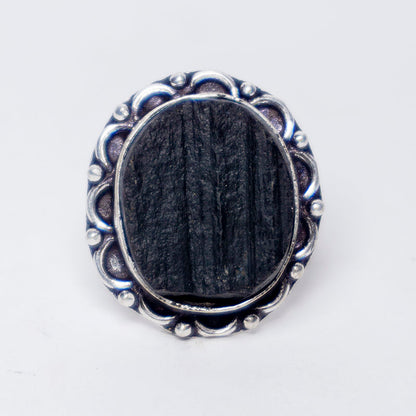 Black Tourmaline Crystal Ring