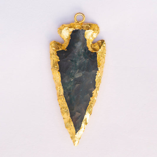 Green Aventurine Crystal Arrowhead Pendant