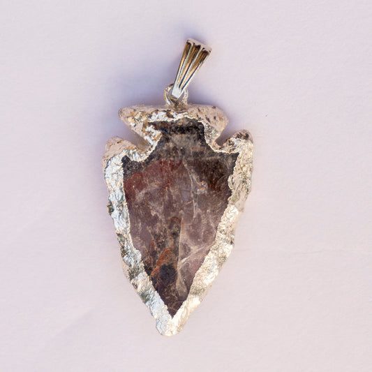 Amethyst Crystal Arrowhead Pendant