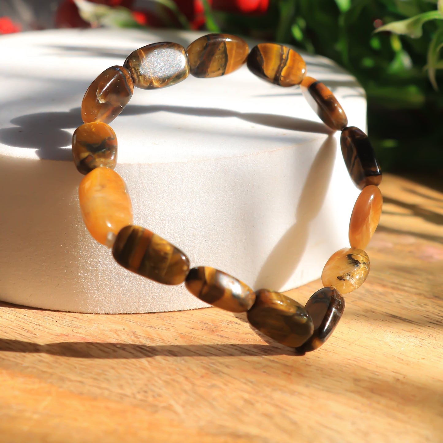 Real Tiger Eye Tumble Bracelet