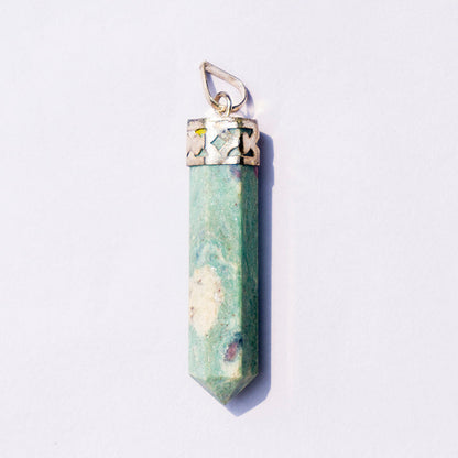 Ruby Zoisite Crystal Point Pendant