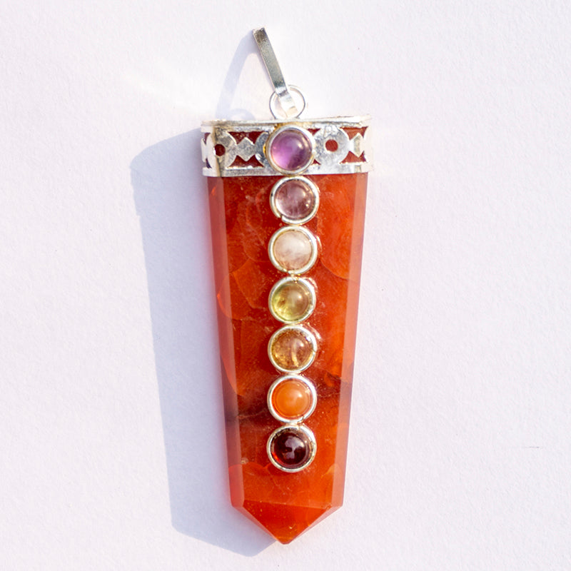 Carnelian Crystal Flat Wand Pendant