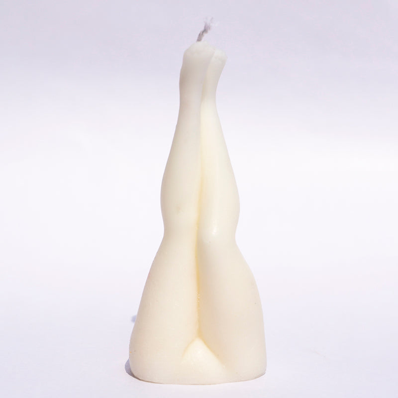 Female Leg Figure Candle White