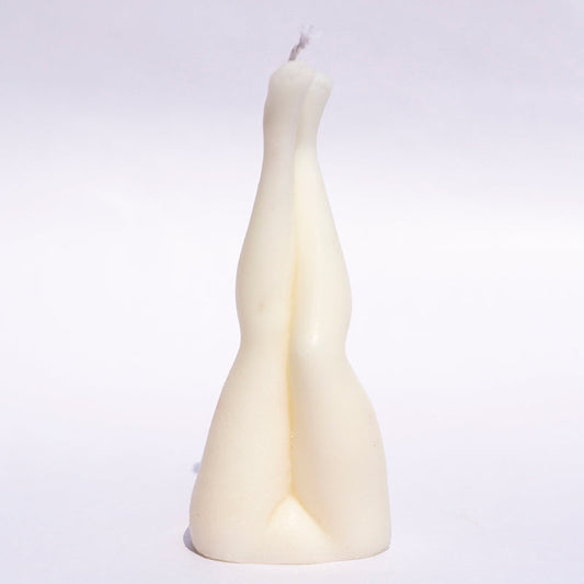 Female Leg Figure Candle White