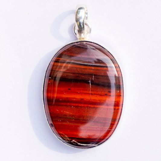 Red Tiger's Eye Crystal Oval Pendant