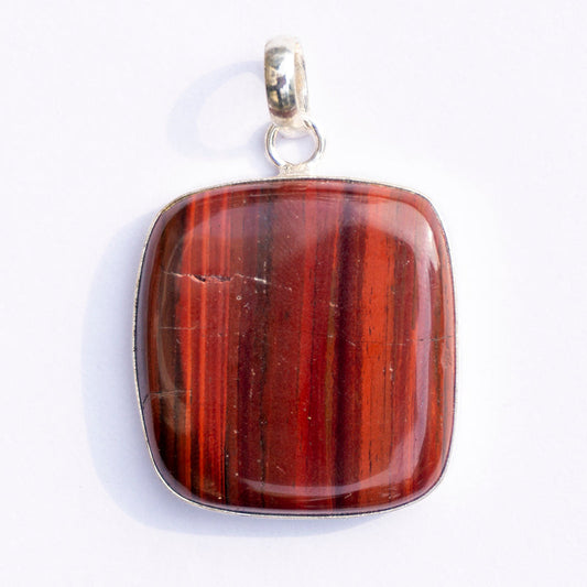 Red Tiger's Eye Crystal Square Pendant