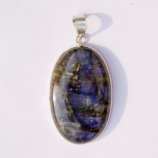 Labradorite Crystal Oval Pendant