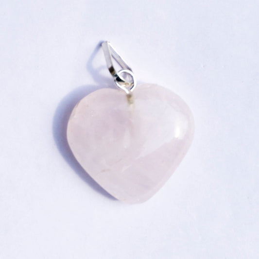 Rose Quartz Crystal Heart Pendant