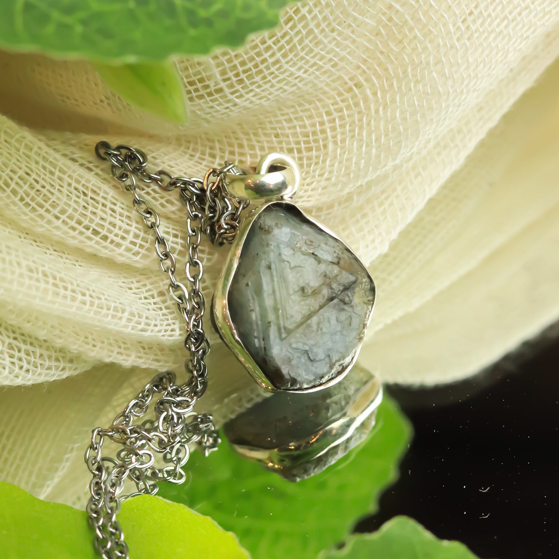 Real Blue Sapphire Silver Pendant