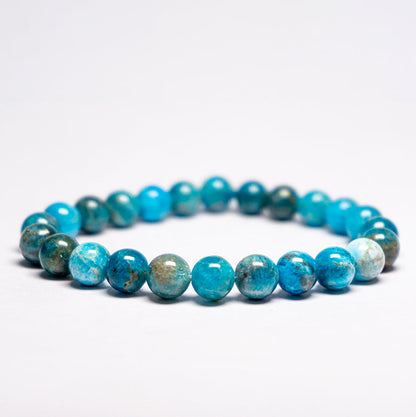 Blue Apatite Crystal Bead Bracelet