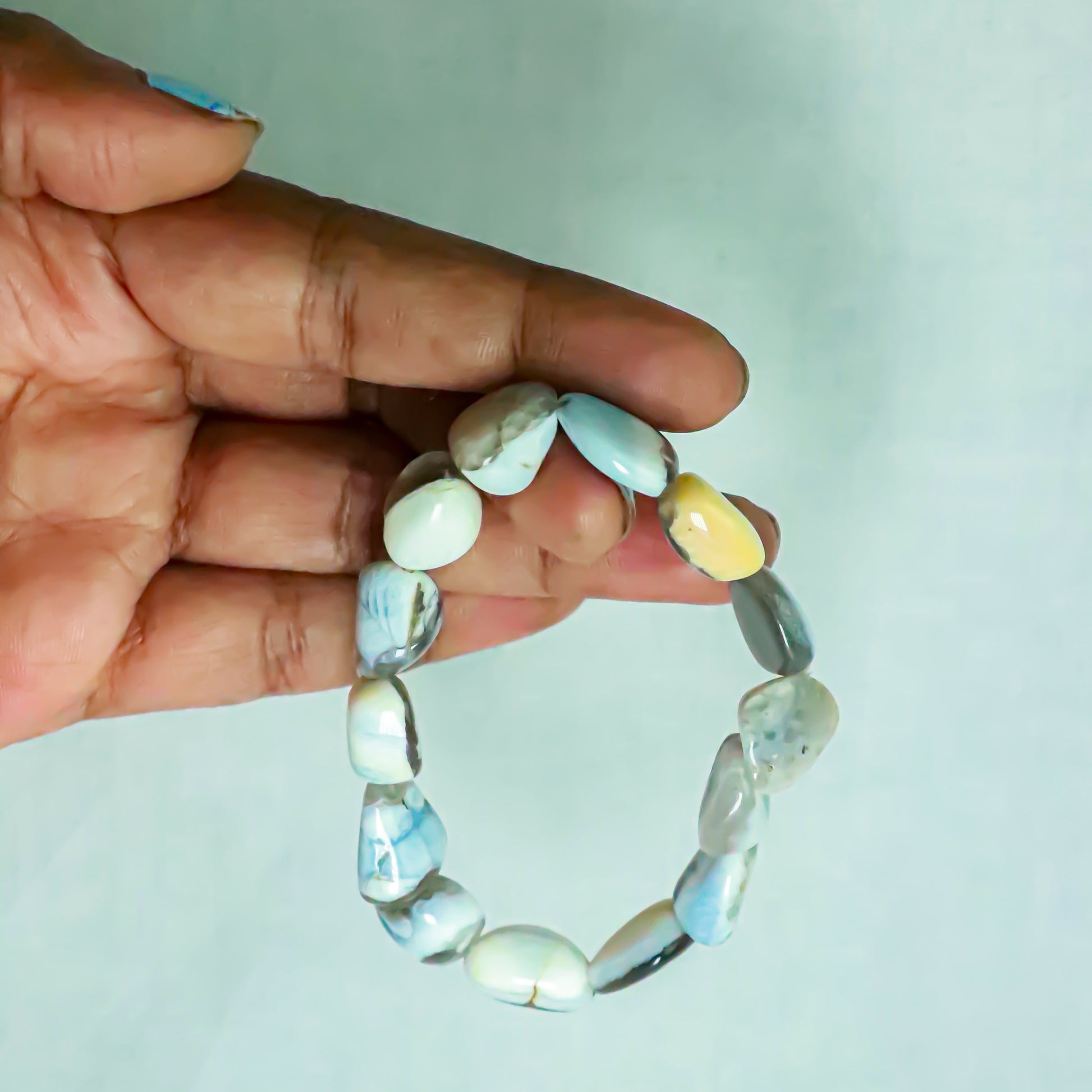 Real Blue Opal Tumble Bracelet