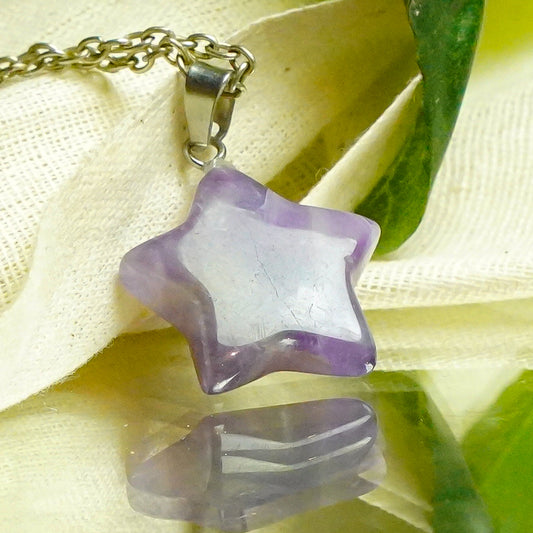 Amethyst Crystal Star Pendant